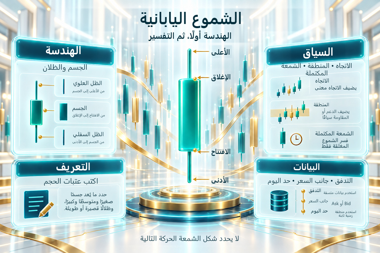 الشموع اليابانية: الهندسة والسياق والتعريف والبيانات