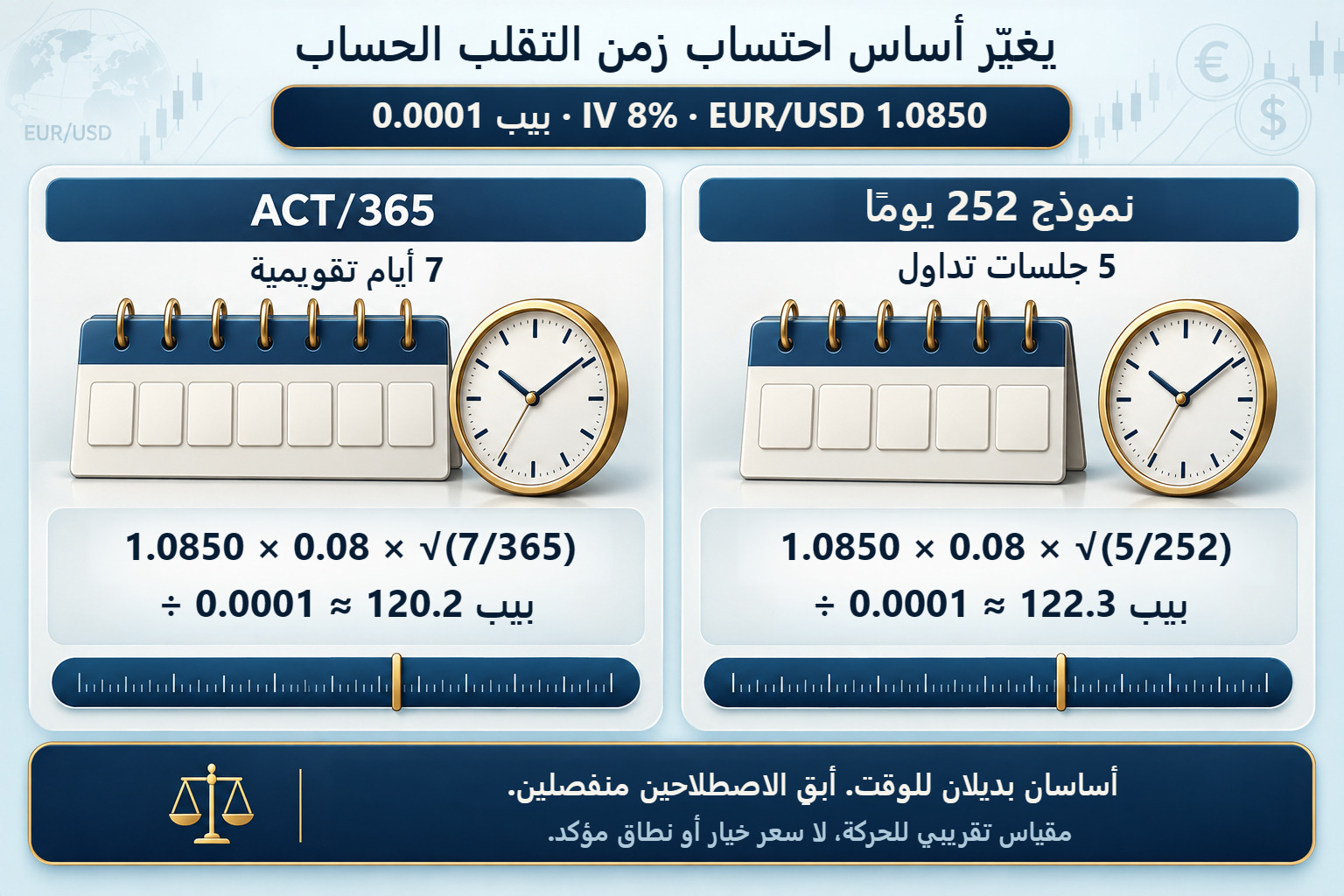 تقلب الفوركس: ACT/365 ونموذج 252 جلسة