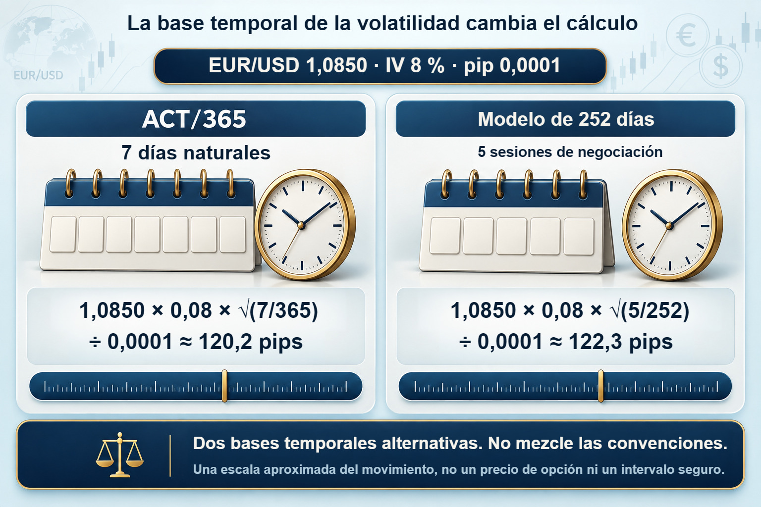 Volatilidad de Forex: ACT/365 y modelo de 252 sesiones