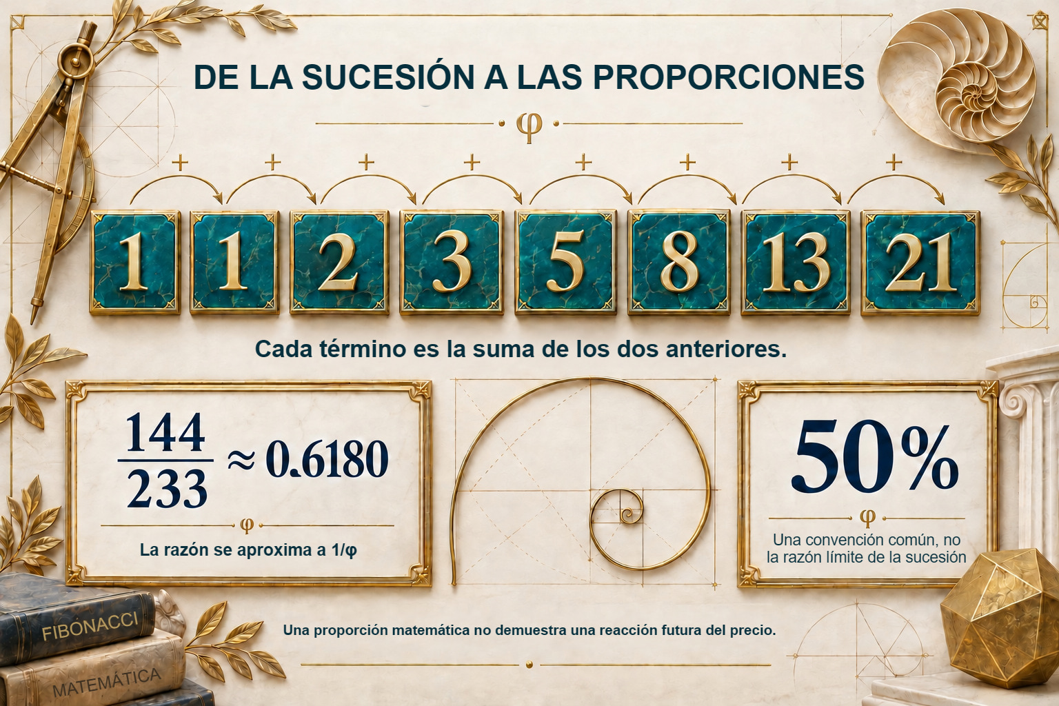 La sucesión Fibonacci, la razón límite y la convención del 50%