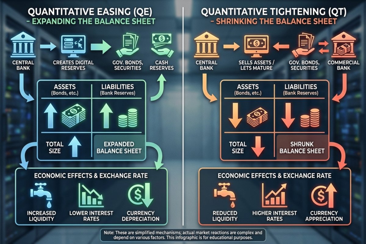 Qe Effect Central bank monetary policy – how Fed, ECB and BoJ decisions move Forex
