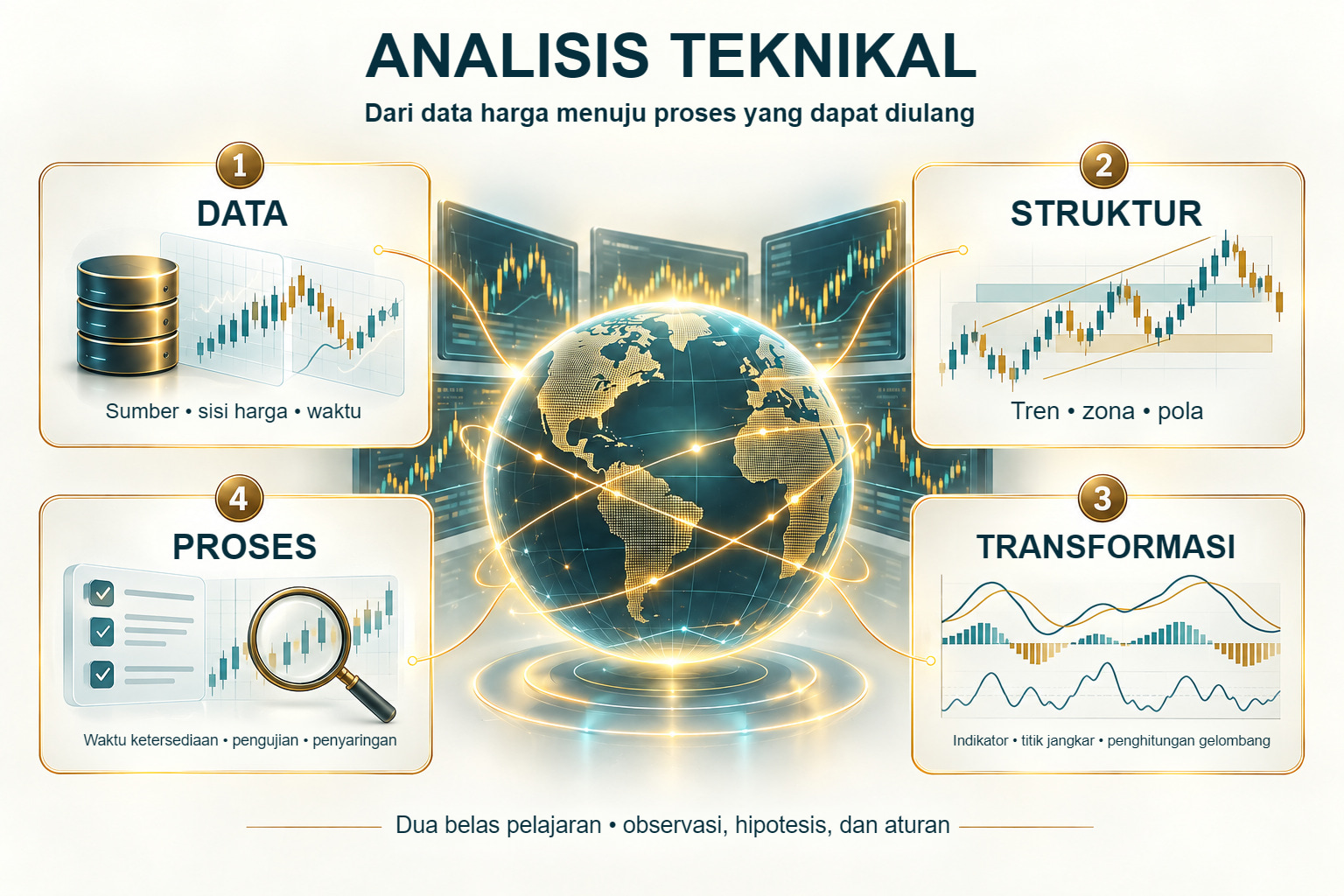 Analisis teknikal: data, struktur, transformasi, dan proses