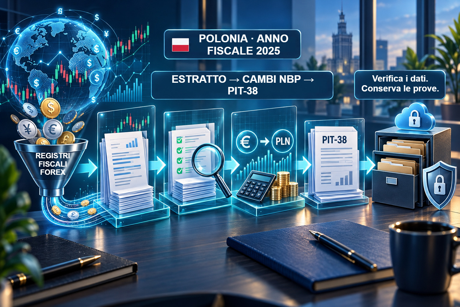 Polonia: documenti del broker verificati e conversione NBP per PIT-38 del 2025