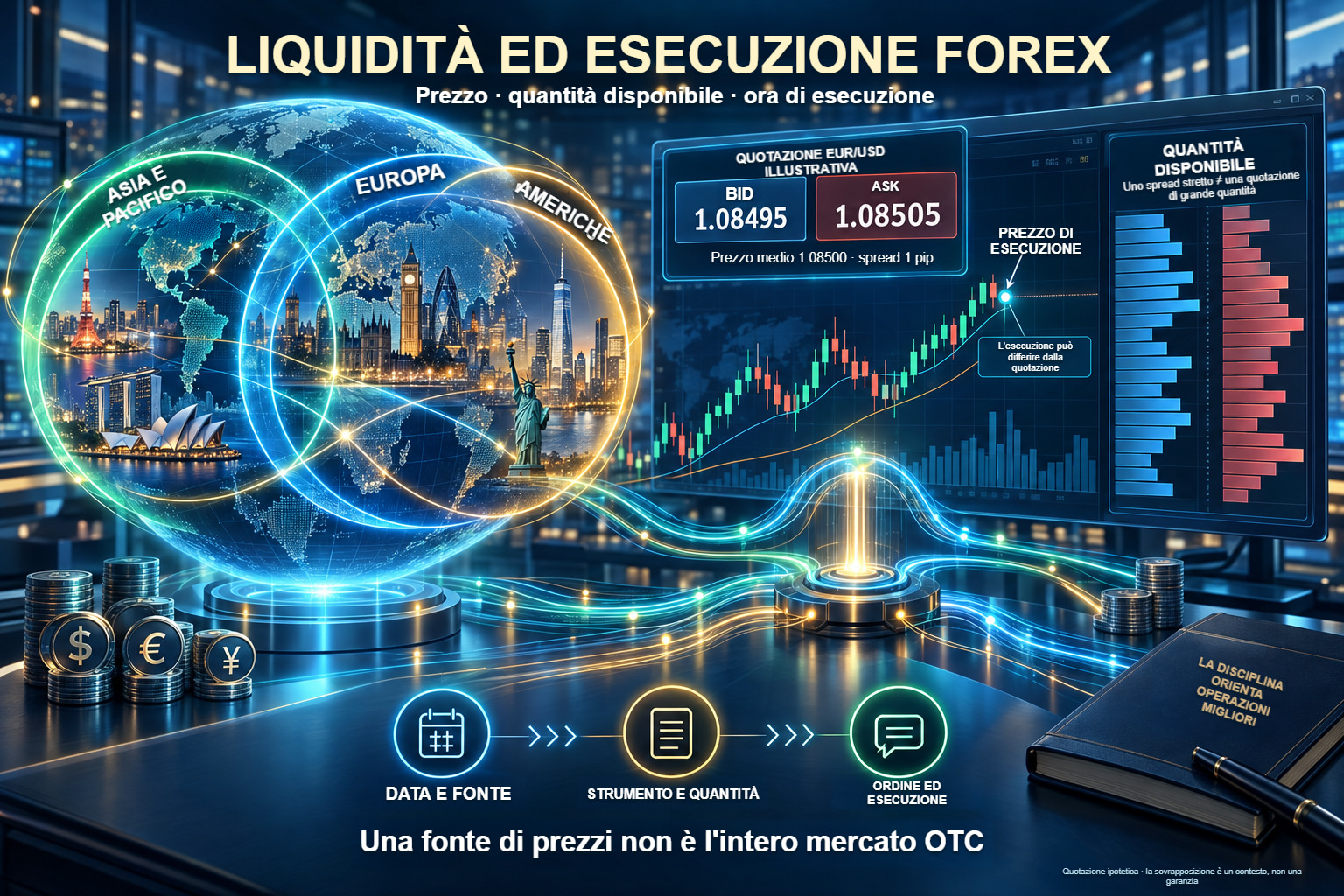 Liquidità Forex: spread, quantità disponibile e prezzo di esecuzione