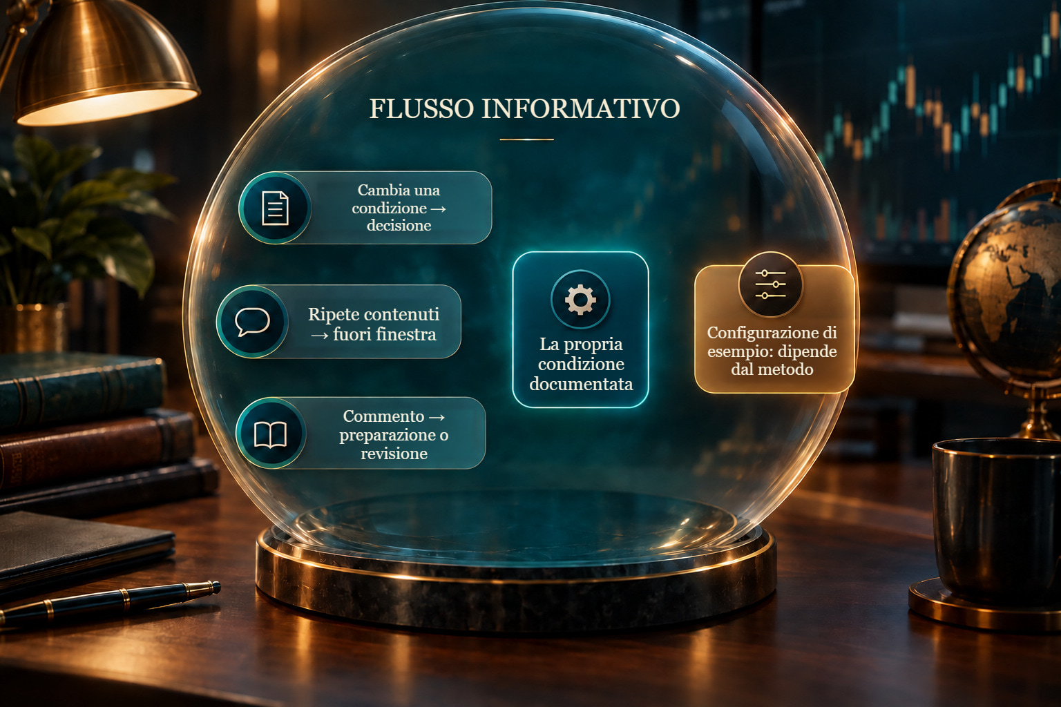 Classificazione illustrativa di dati che cambiano condizioni, ripetizioni fuori finestra e commenti per preparazione o revisione, accanto alla propria condizione documentata.