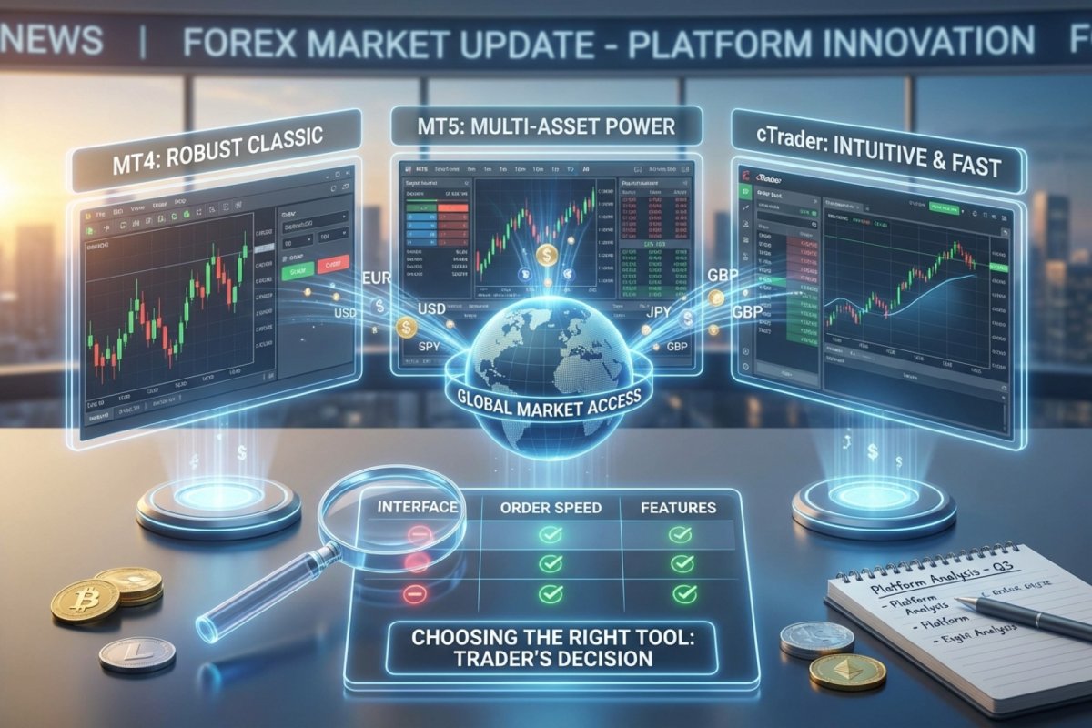 MT4, MT5, cTrader – Vergleich von Forex-Handelsplattformen, Oberflächen, Orderausführung und Wahl des richtigen Werkzeugs für einen Trader