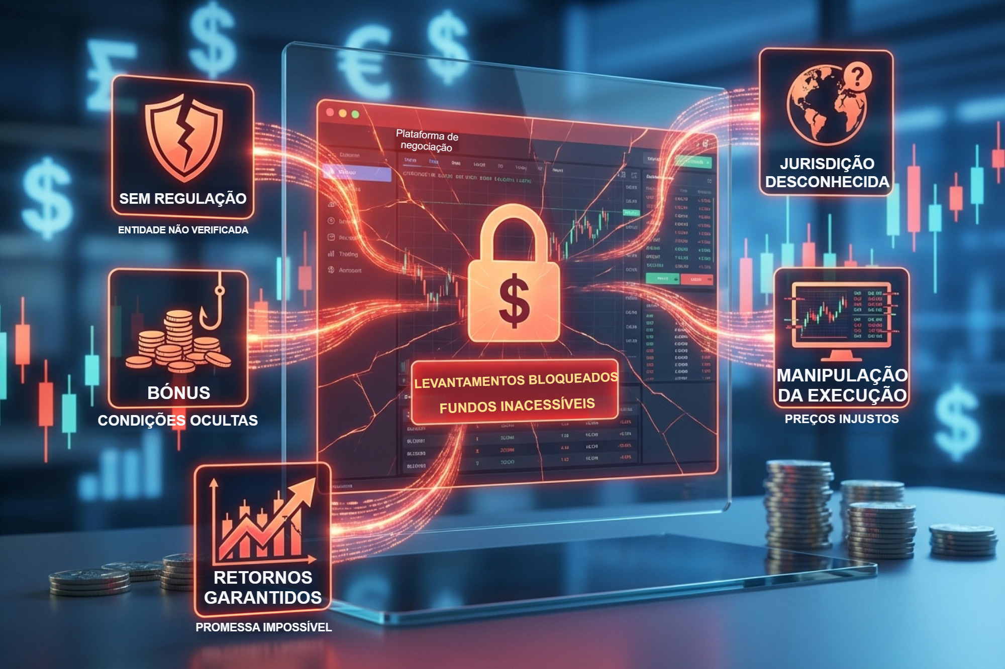 Identidade por verificar, rendimentos prometidos e pressão para depositar