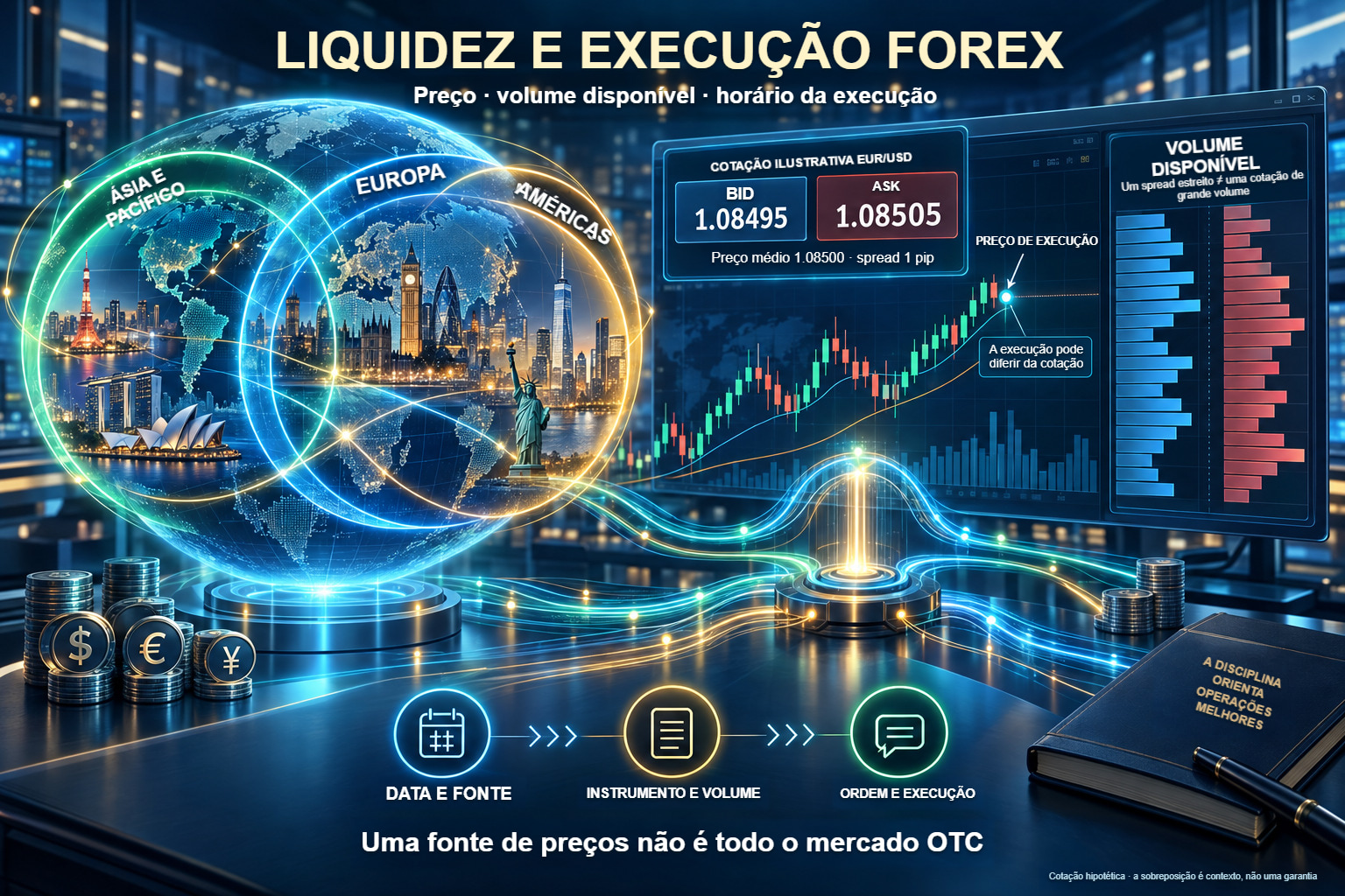 Liquidez Forex: spread, volume disponível e preço de execução