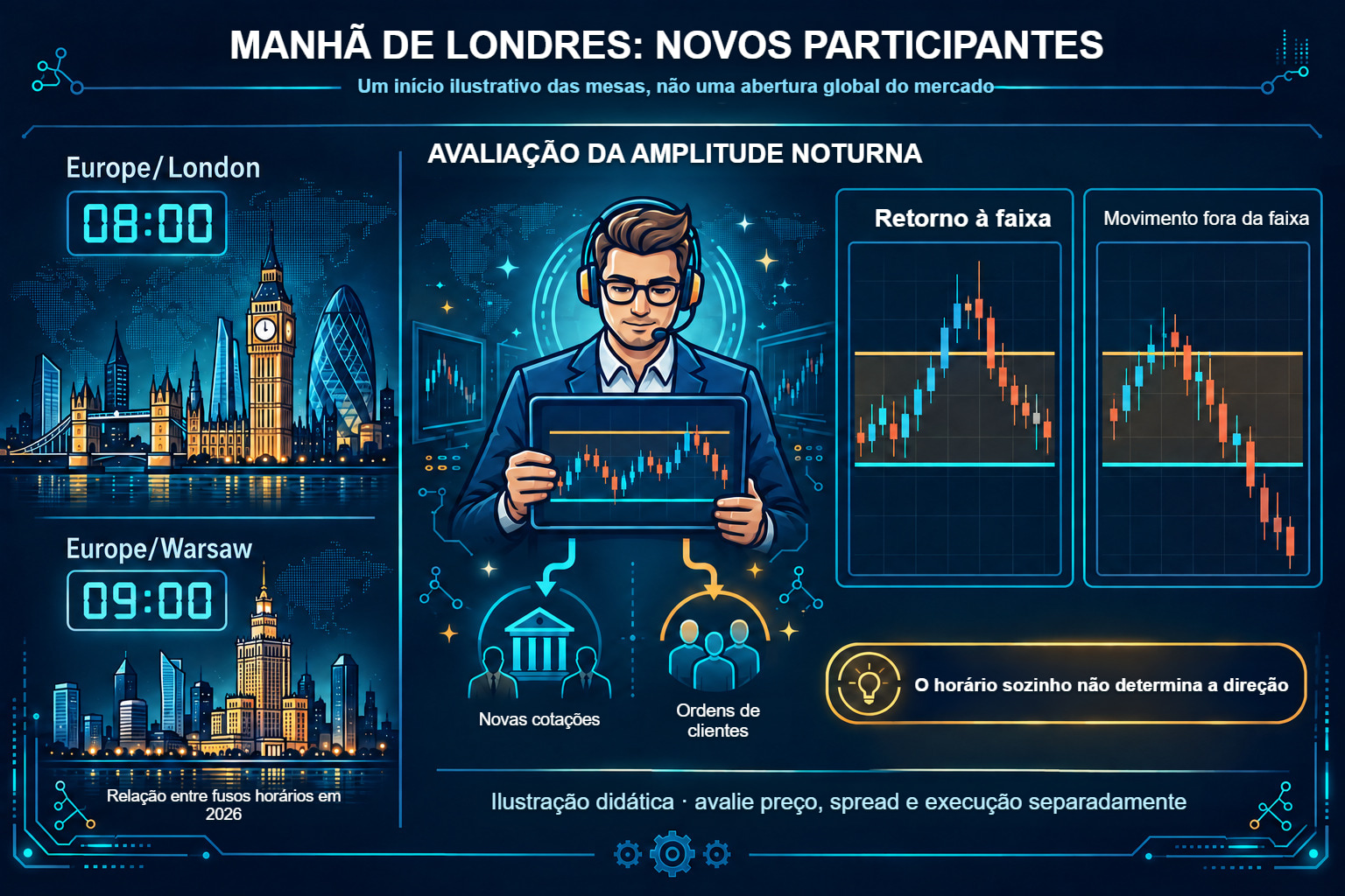 A manhã europeia: cotações, amplitude de preço e execução de ordens
