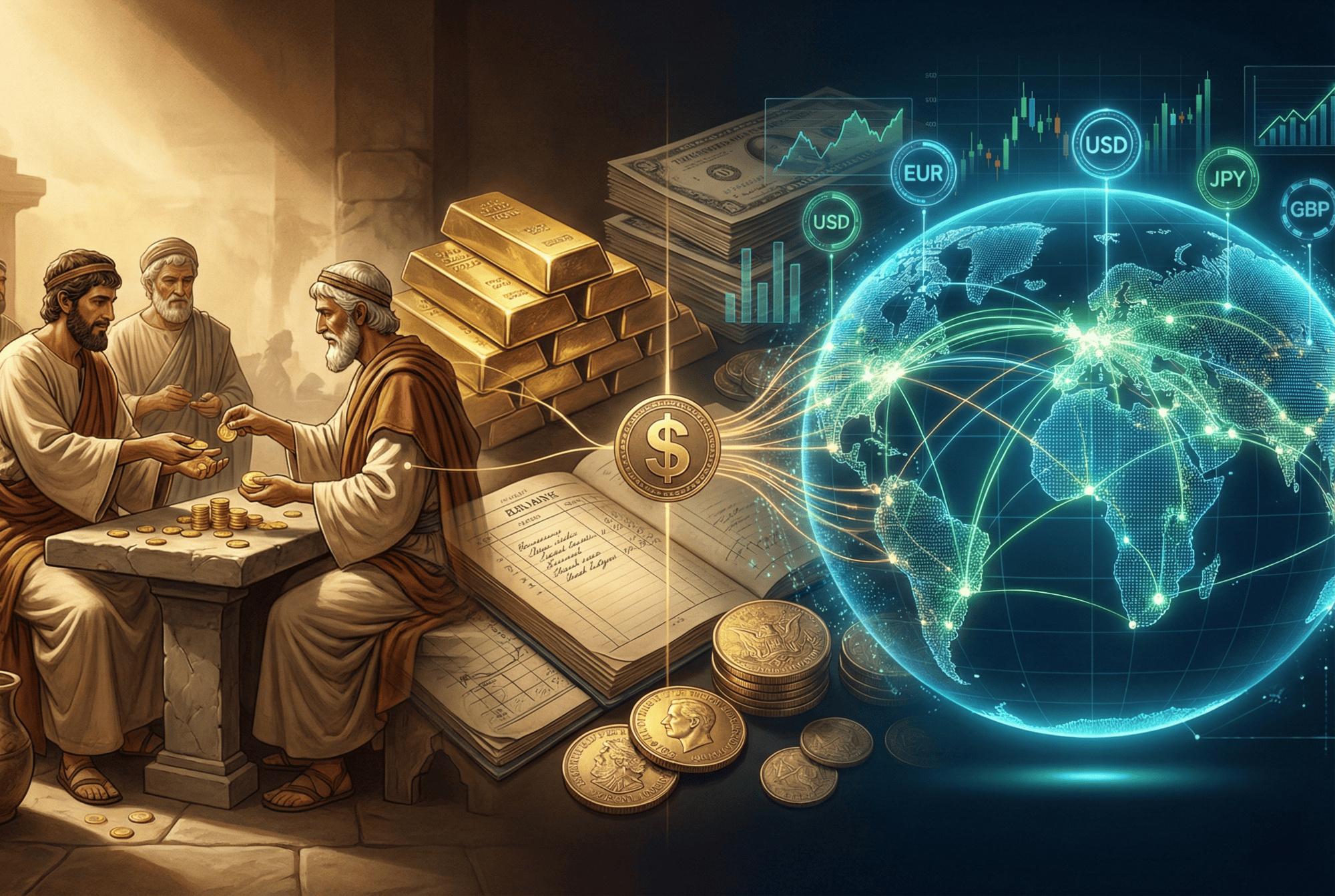 História do câmbio: moedas, ouro, dólar e a rede eletrônica do mercado