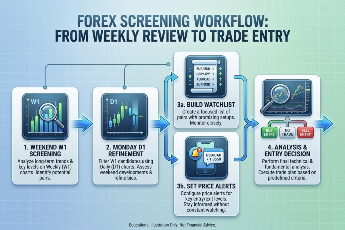 Trading Workflow Automation & screening in TA on Forex – Tools, workflow, backtesting