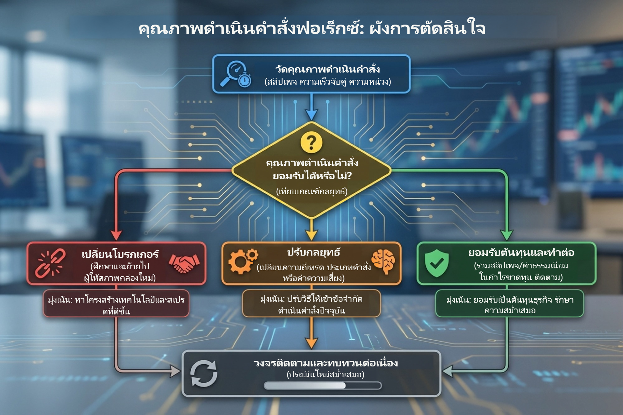 ทางตัดสินหลังวัด ติดตามต่อ ปรับเงื่อนไขเทรดของกลยุทธ์ หรือเทียบโบรกเกอร์อื่น
