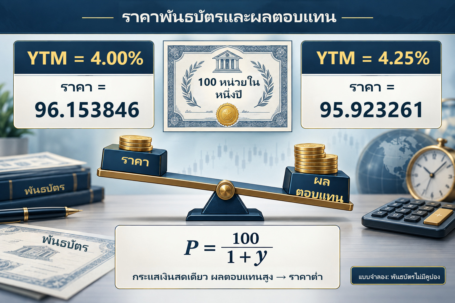 พันธบัตรไม่มีคูปอง: กระแสเงินสดเดิมที่อัตราผลตอบแทนต่างกัน