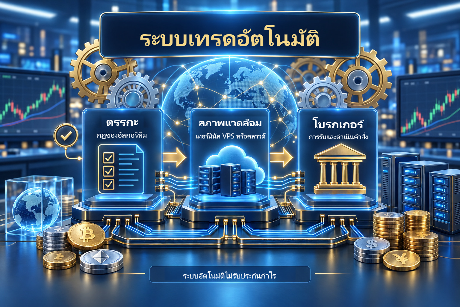 ภาพประกอบเพื่อการศึกษาเกี่ยวกับการเทรดอัตโนมัติ