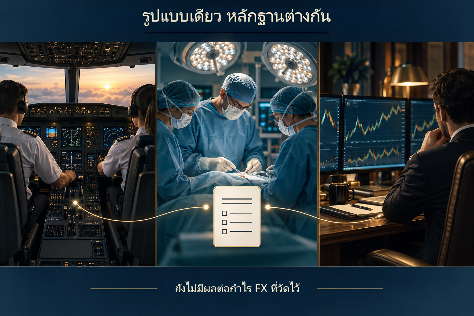 สามบริบทต่างกันของขั้นตอน: การบิน การผ่าตัด และการเทรดรายบุคคล