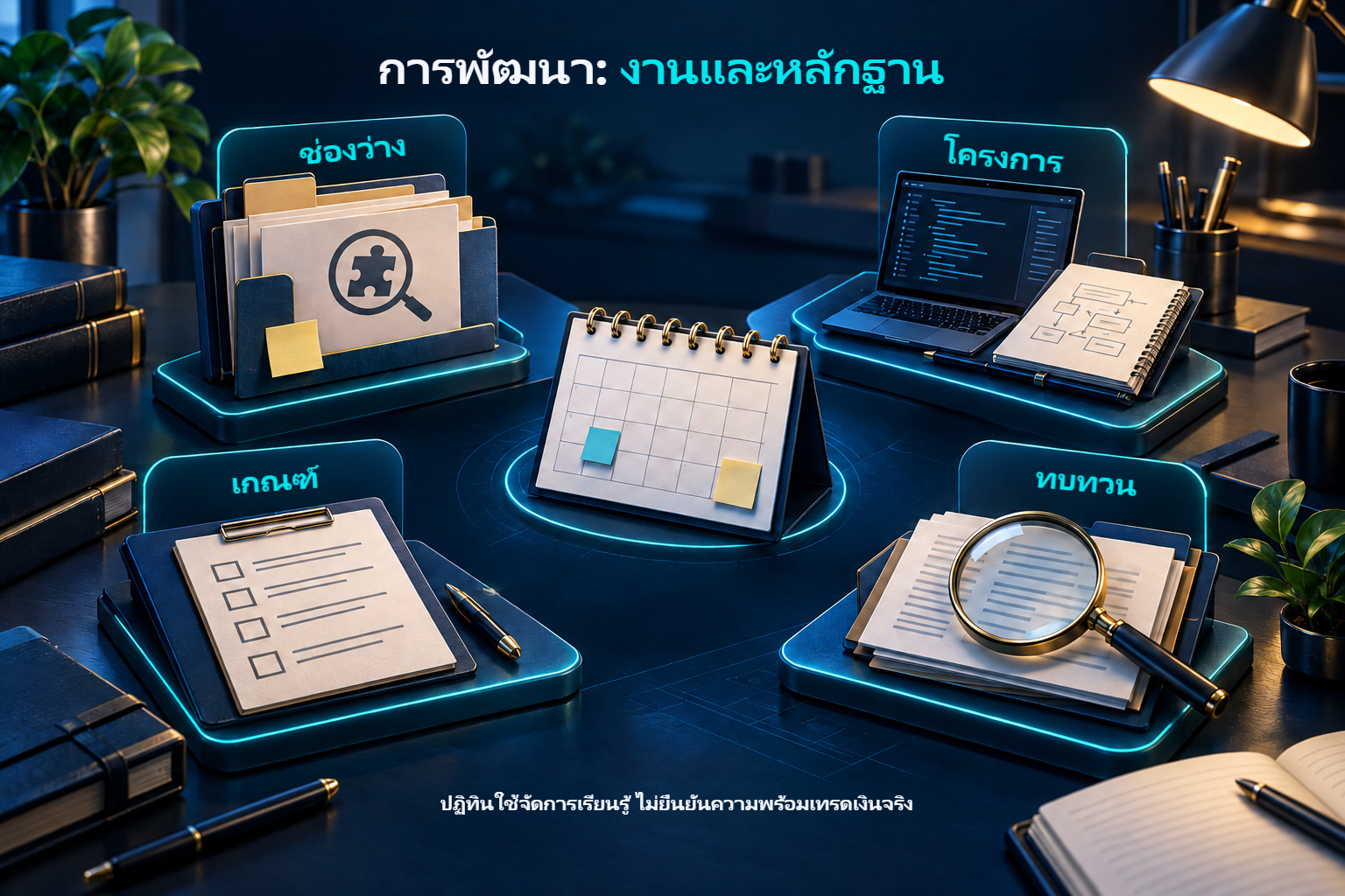 บัตรงานและการตรวจความก้าวหน้า การพัฒนาไม่จำเป็นต้องเทรด