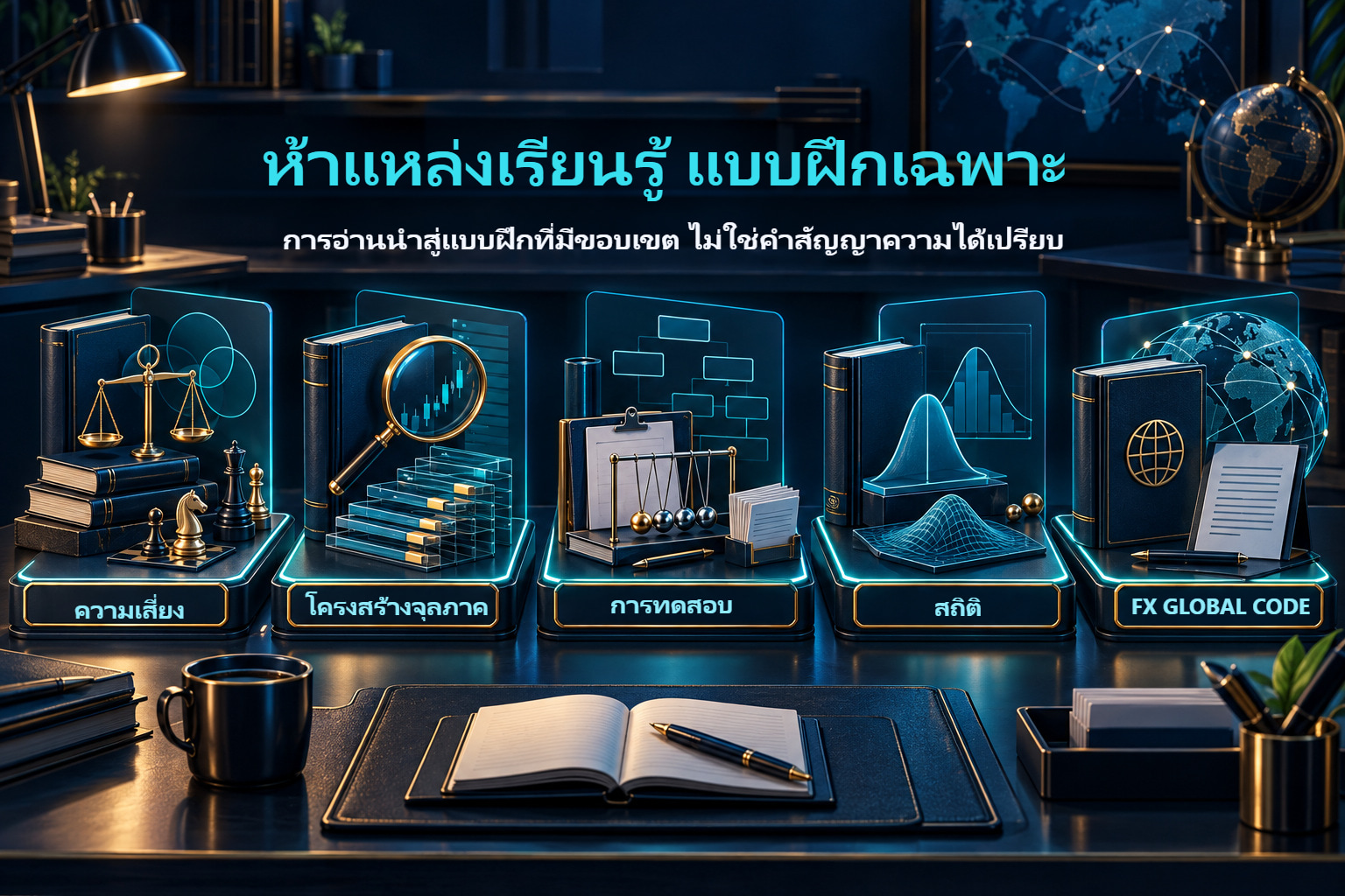 คลังแหล่งเรียนรู้ที่เลือกพร้อมบัตรคำถาม แบบฝึก และขอบเขตการอนุมาน