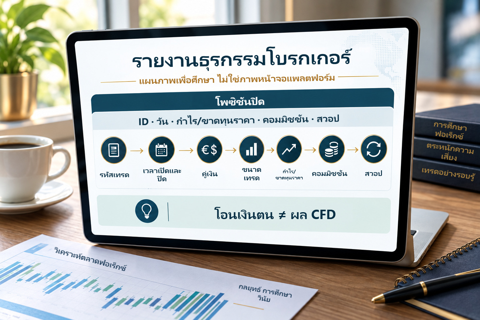 รายงานโบรกเกอร์จำลองเทรดปิด ผลราคา คอมมิชชันแยกและค่าจัดหาเงิน