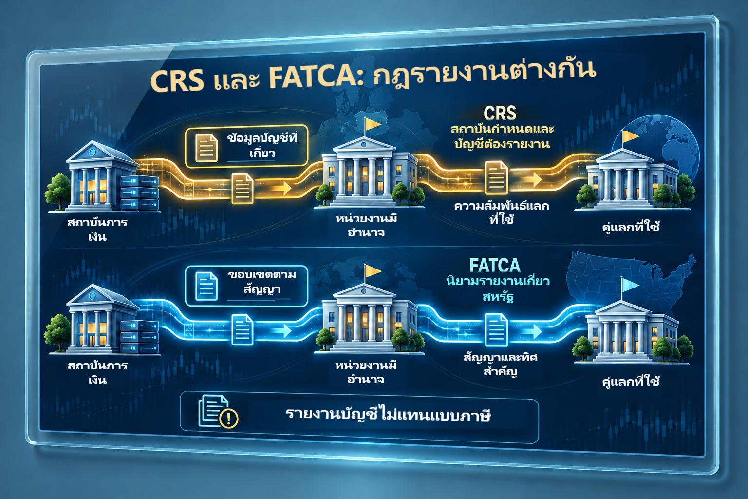 CRSและFATCAเกี่ยวสหรัฐแยกช่อง นิยามต่าง ทิศอิงสัญญา