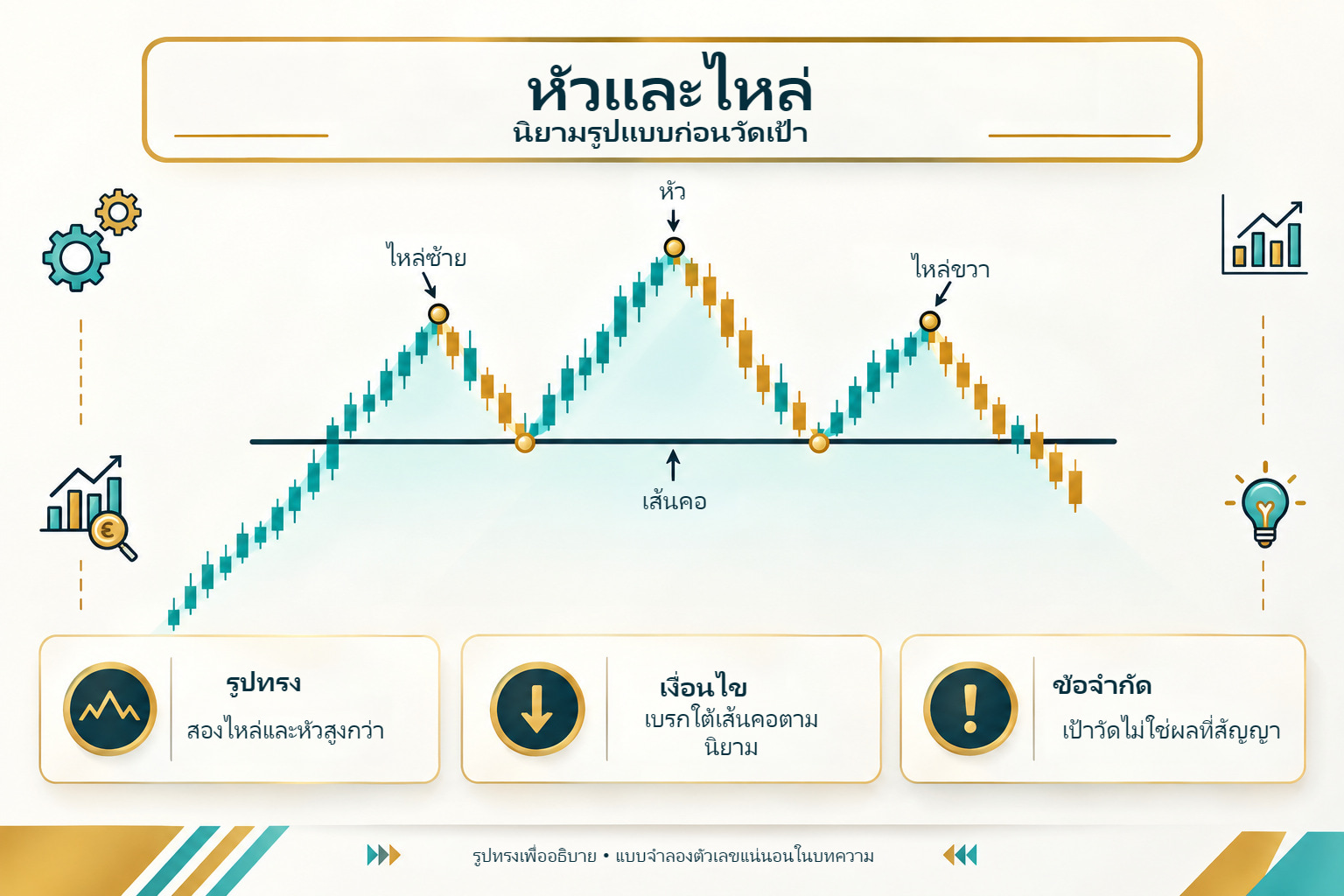 หัวและไหล่: รูปทรงสามยอดและเบรกเส้นคอตามนิยาม