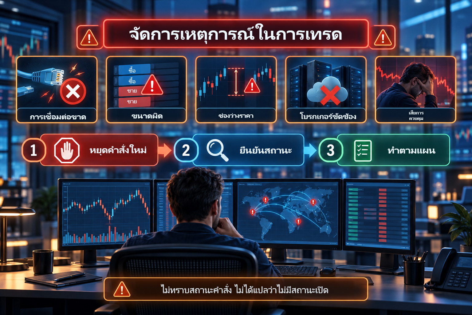 จัดการเหตุการณ์ในการเทรด