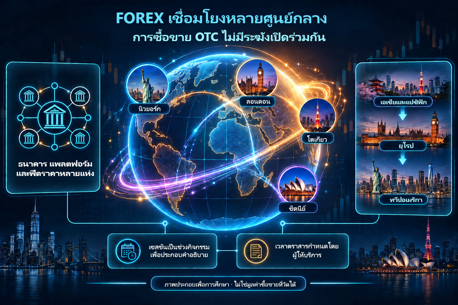 ศูนย์กลางการเงินและแหล่งราคาเสนอ OTC หลายแห่ง