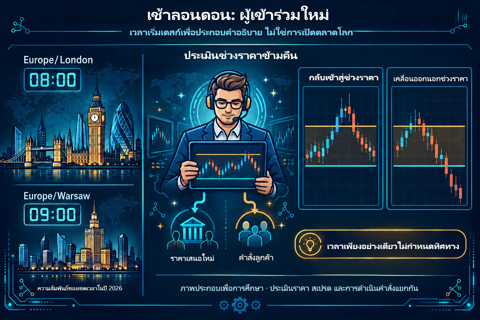 เช้ายุโรป: ราคาเสนอ ช่วงราคา และการดำเนินคำสั่ง
