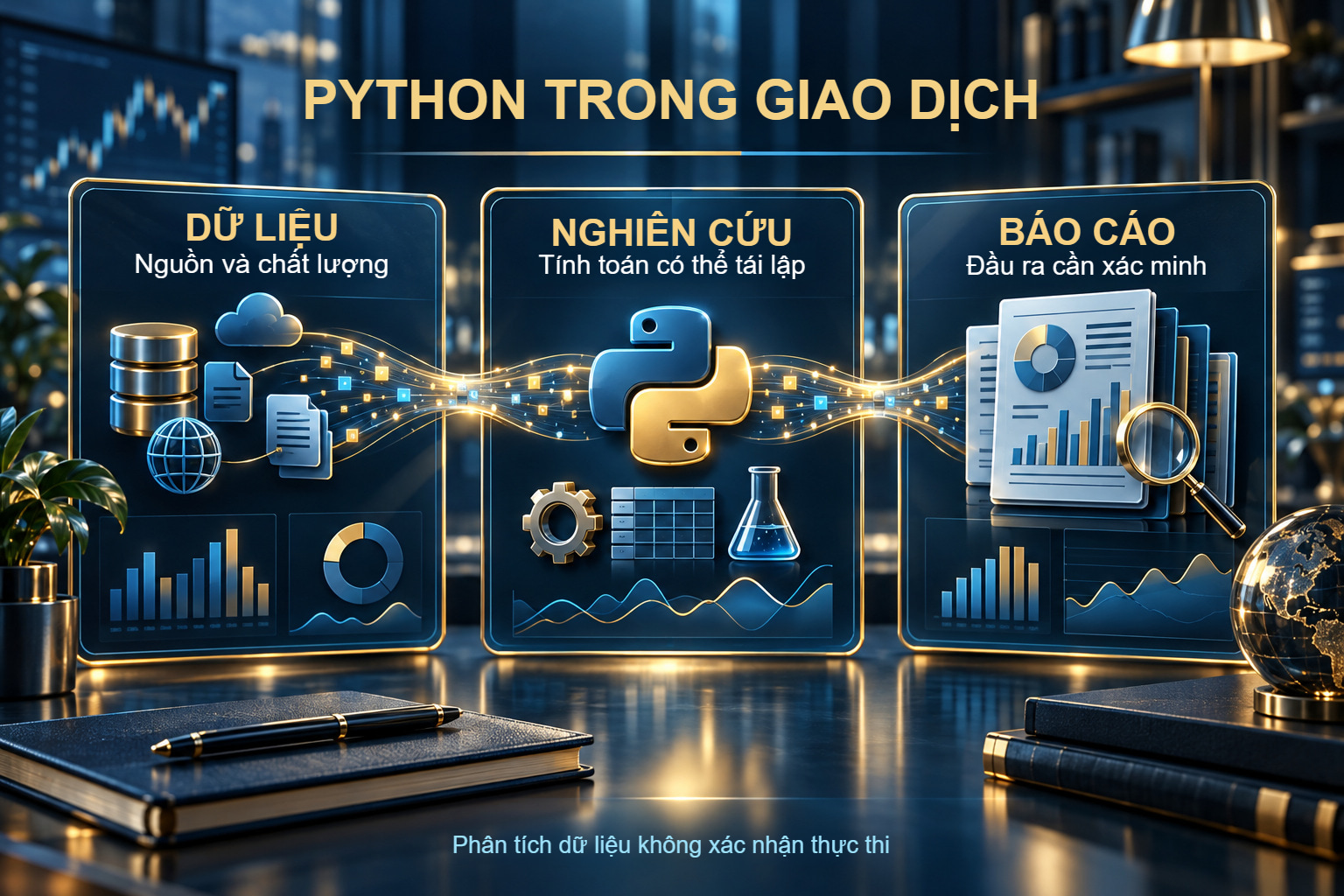 Minh họa khái niệm về dữ liệu thị trường, mã Python và báo cáo xác thực