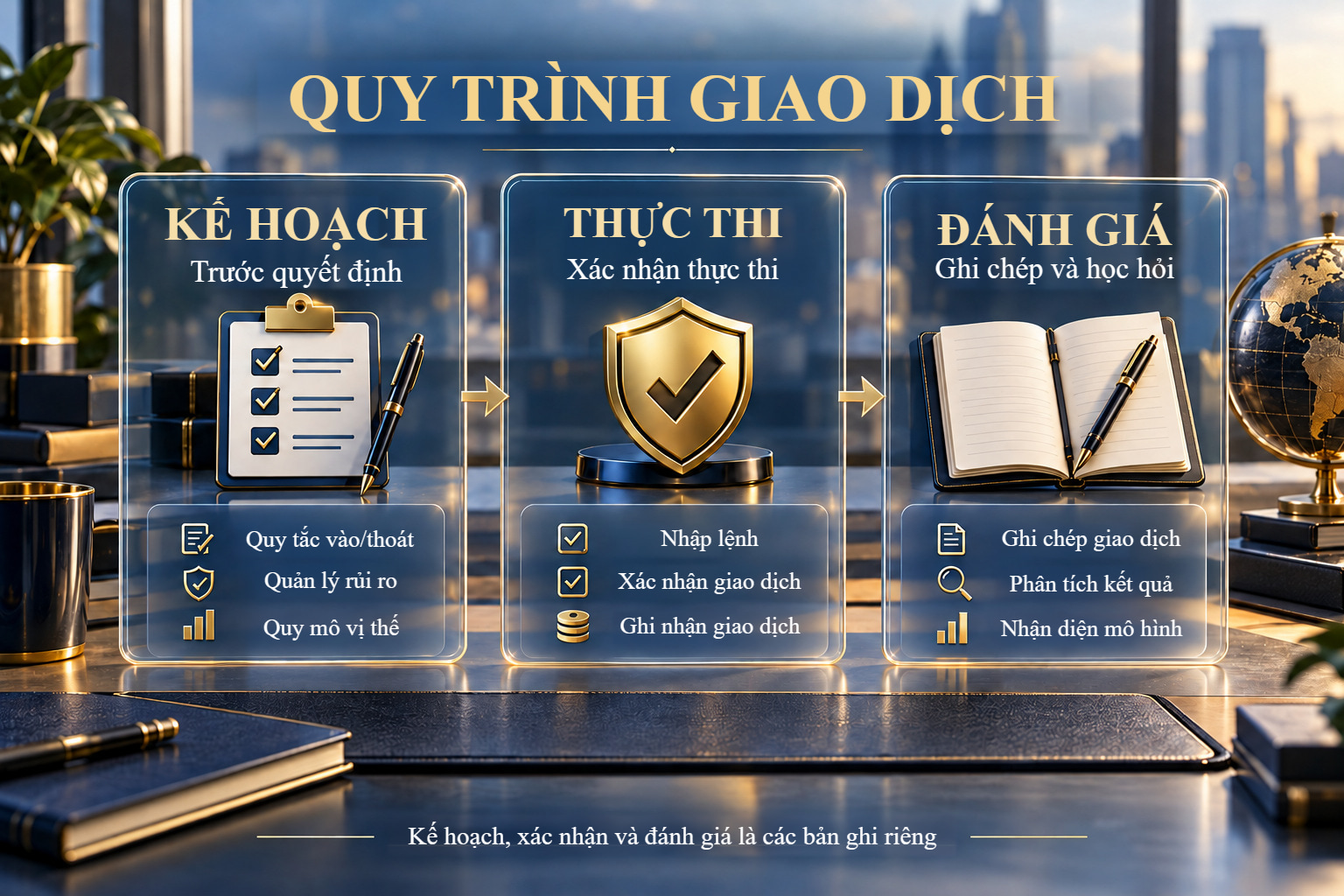 Minh họa kế hoạch, xác nhận thực thi tài khoản và rà soát quy trình