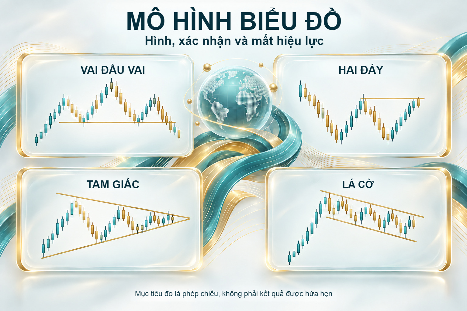Mô hình biểu đồ: vai đầu vai, hai đáy, tam giác và lá cờ