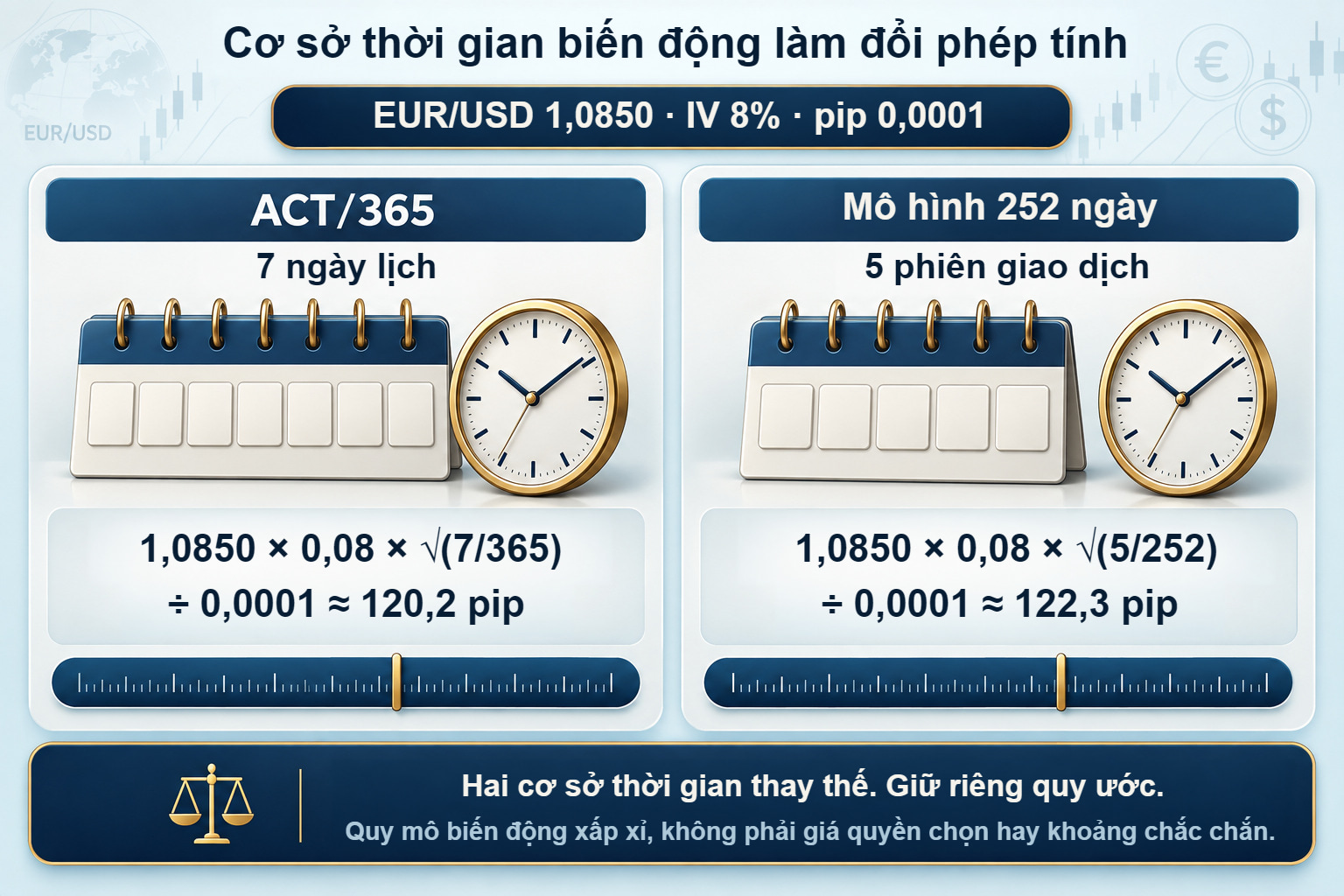 Biến động FX: ACT/365 và mô hình 252 phiên