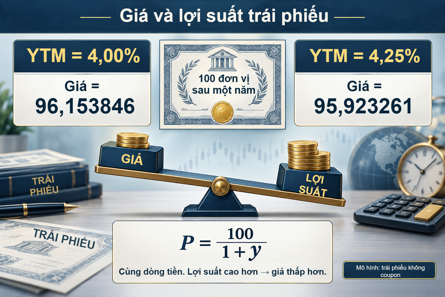 Trái phiếu không coupon: cùng dòng tiền ở các lợi suất khác nhau