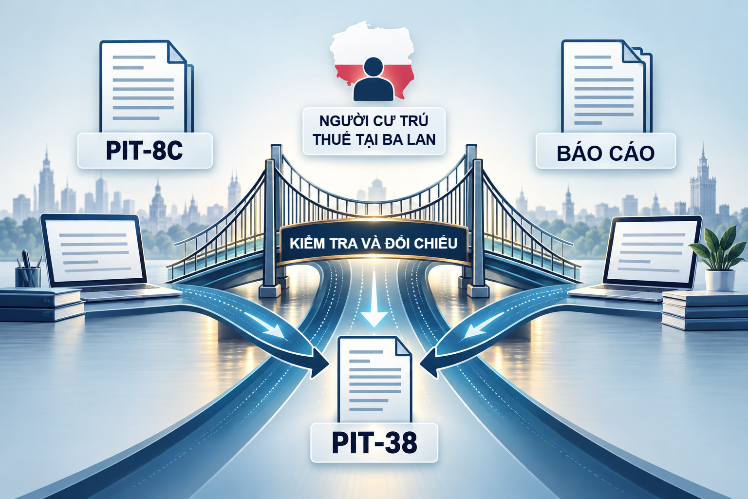 PIT-8C và sao kê qua bước kiểm tra, đối chiếu chung đến PIT-38